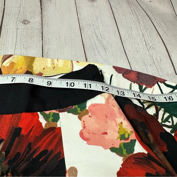 white house black market formal maxi skirt lined floral print sz 00 pockets - Picture 7 of 10